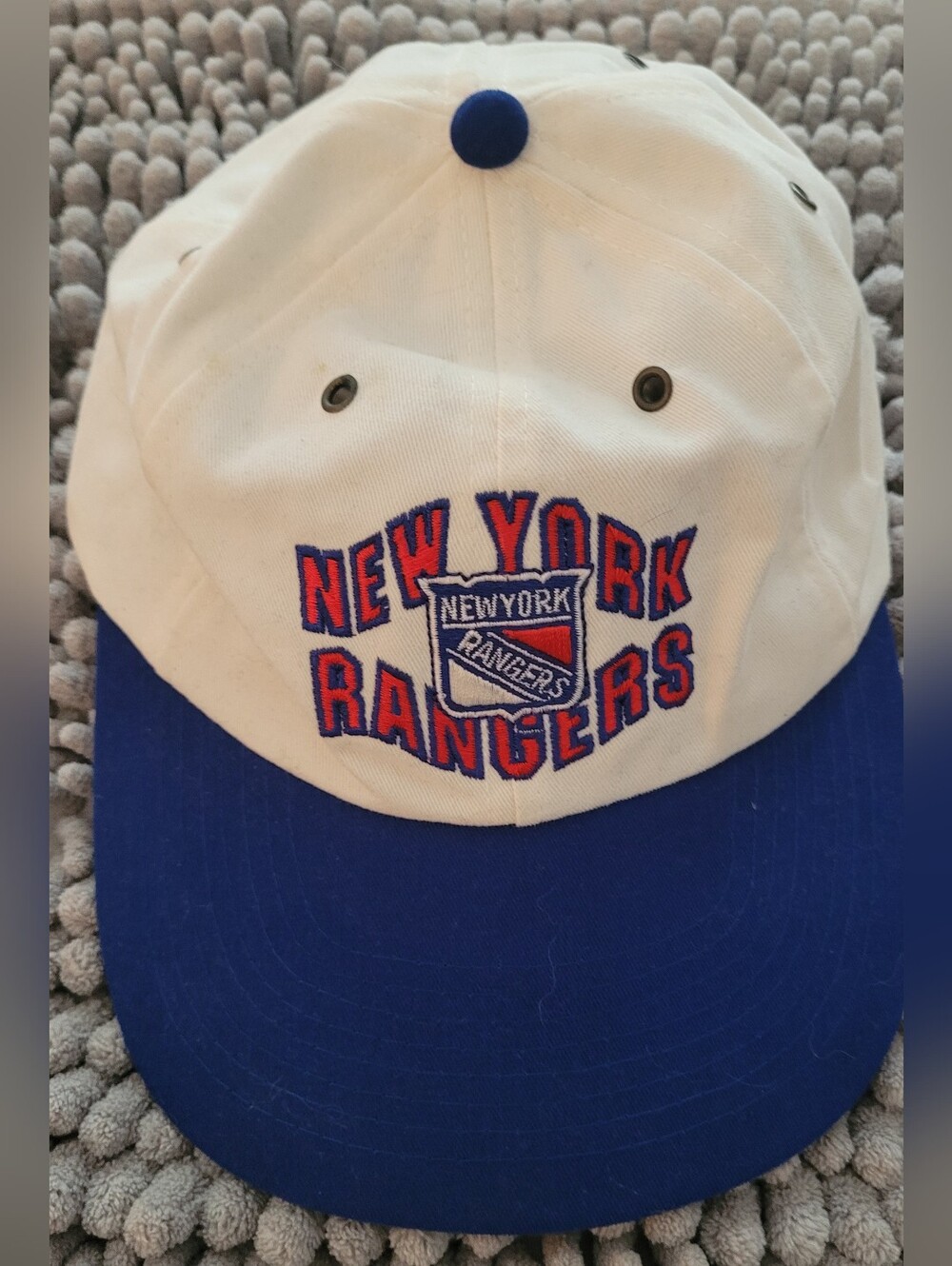 NHL New York Rangers White and Blue Embroidered Hat